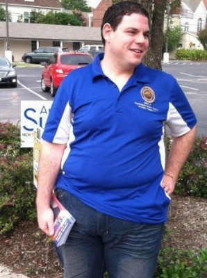 Eric Weinmann campaigning in CoH shirt
