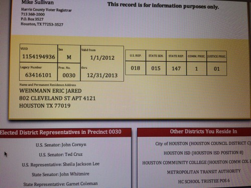 Eric Weinmann voter registration - note address