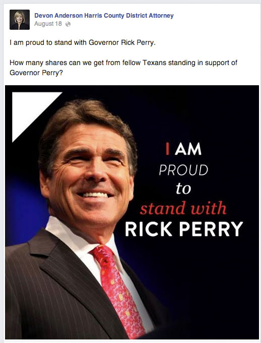 devon anderson supports rick perry