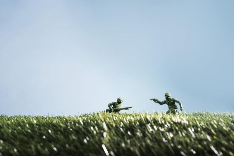 Warring soldiers